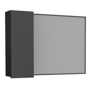 Espelheira Banheiro Aço 73cm Armário Preto - P102912 - COZIMAX