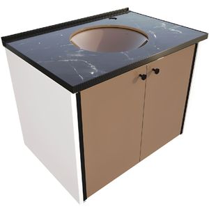 Gabinete para Banheiro Fênix Nero 60x42,5x49cm - 10138 - CRIS-METAL
