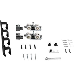 Kit Côncavo com Suporte Roldana 4 Rodas Preto Fosco 2 Metros - 32743 - PERFIL ROLD