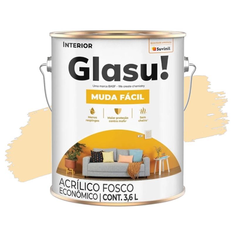 Tinta Acrílica Fosco Areia Muda Facil 3,6 Litros - SUVINIL