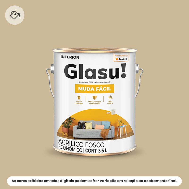 Tinta Acrílica Interior Muda Fácil Camurça 3,6 Litros - SUVINIL