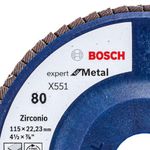 Disco Flap Expert para Metal 115mm Grão 80 - 2608619022000 - BOSCH