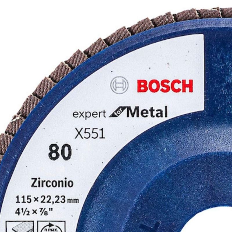 Disco Flap Expert para Metal 115mm Grão 80 - 2608619022000 - BOSCH