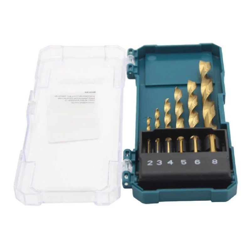 Conjunto Brocas Hss Titânio 6 Peças 2 a 8mm - D-72833 - MAKITA