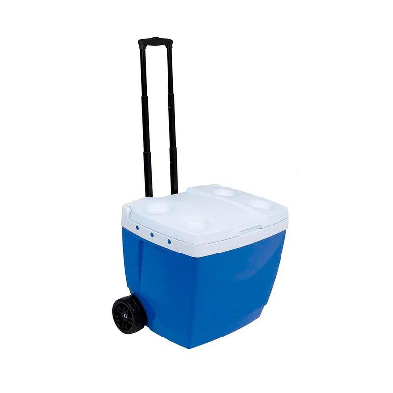 Caixa Térmica 42 Litros Azul com Rodas e Alça telescópica -  25108221 - MOR