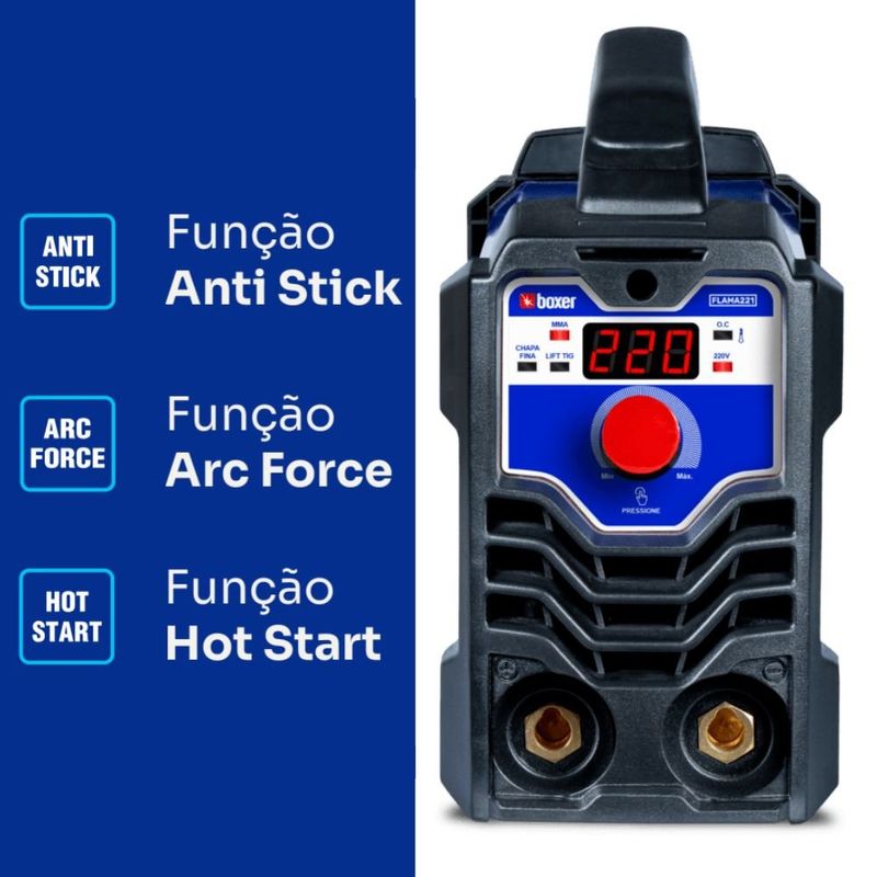 Inversora de Solda Flama 221 220 Volts Sem Mascara e Picareta - 99488 - BOXER
