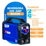 Inversora de Solda Flama 221 220 Volts Sem Mascara e Picareta - 99488 - BOXER