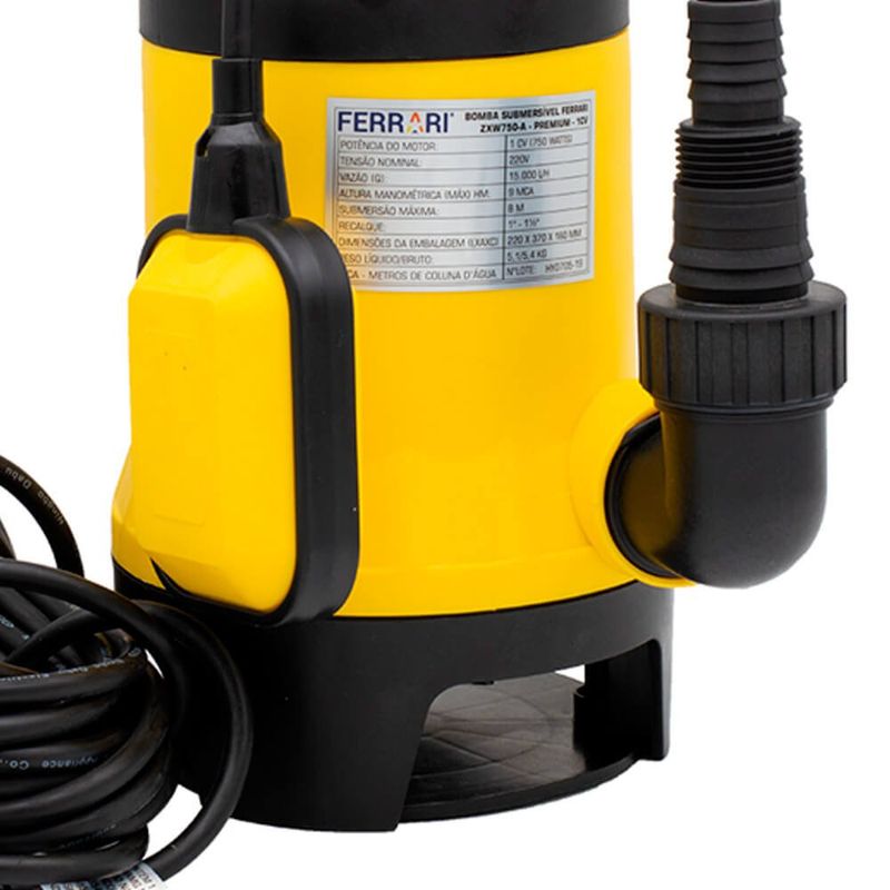 BOMBA SUBMERSIVEL ZXW750A 1CV 220 Volts - FERRARI