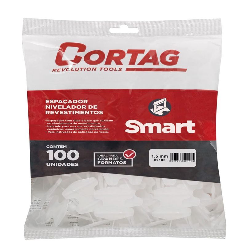 Espaçador Nivelador SMART 1,5 mm 100 Unidades - CORTAG