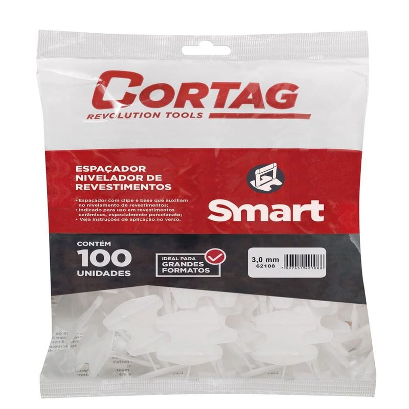 Espaçador Nivelador Piso 3,0MM Smart 100 Unidades - CORTAG